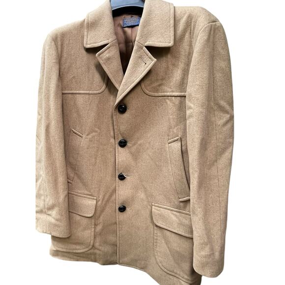 Vintage Pendleton 100% Wool Camel Jacket Overcoat | Mens 44, Brown - Picture 1 of 13